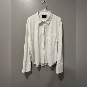 ONA Button Down Long Sleeve Collard Blouse Size Medium